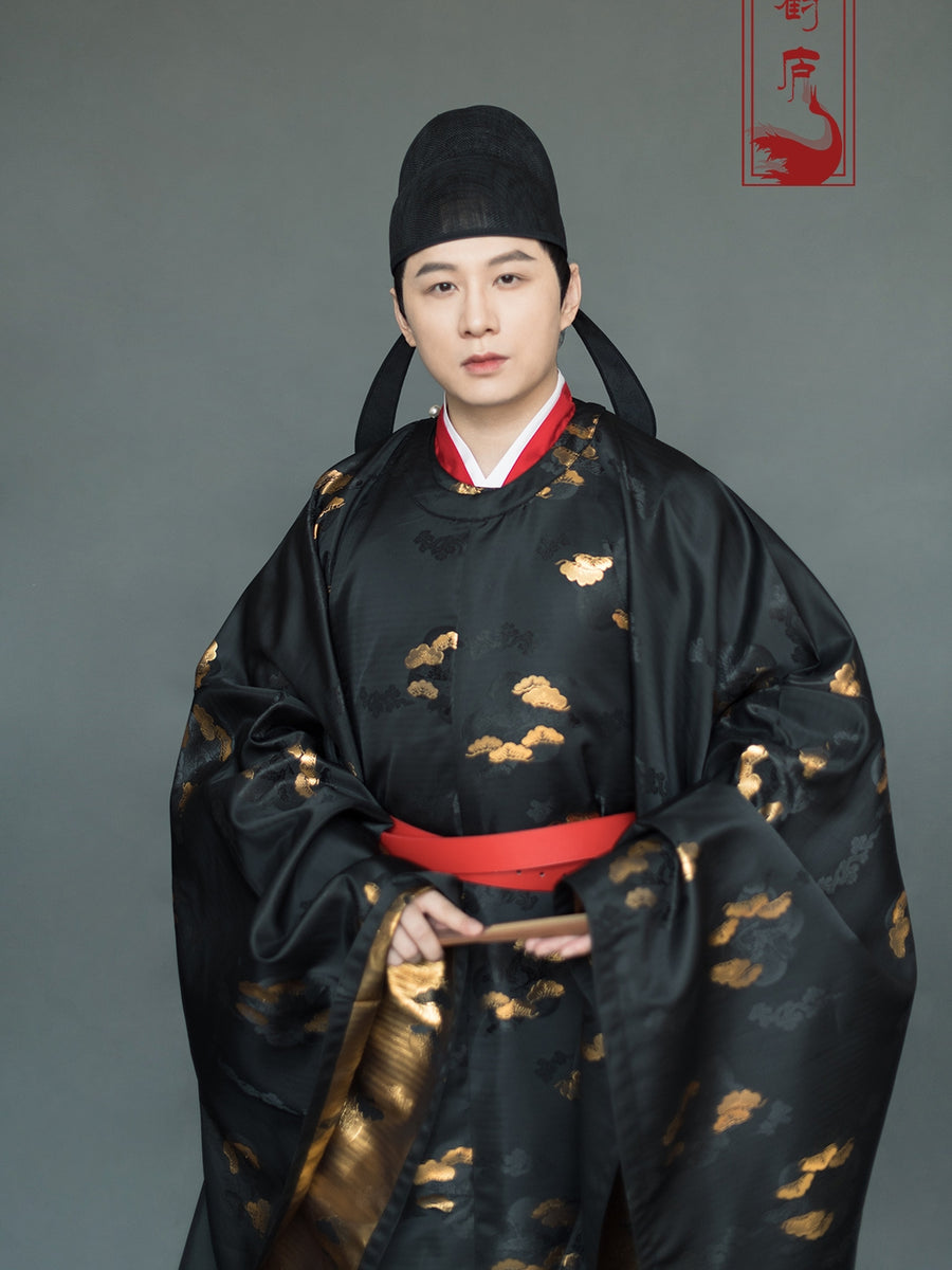 Gong Fu 公服 Northern Song Restoration Men's Court Uniform Yuanlingpao Round Collar Robe