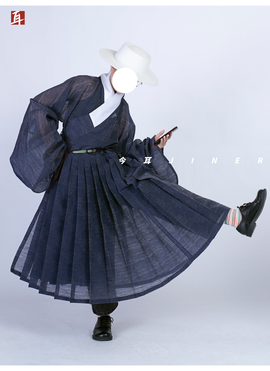 Hong Wudi 洪武帝 Emperor Hong Wu Ming Dynasty Cloud Jacquard Tieli Unisex Robe