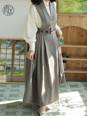 Mimi 秘密 Secret Meeting Modernized Ming Dynasty Majia Vest & Modified Mamian Skirt Set