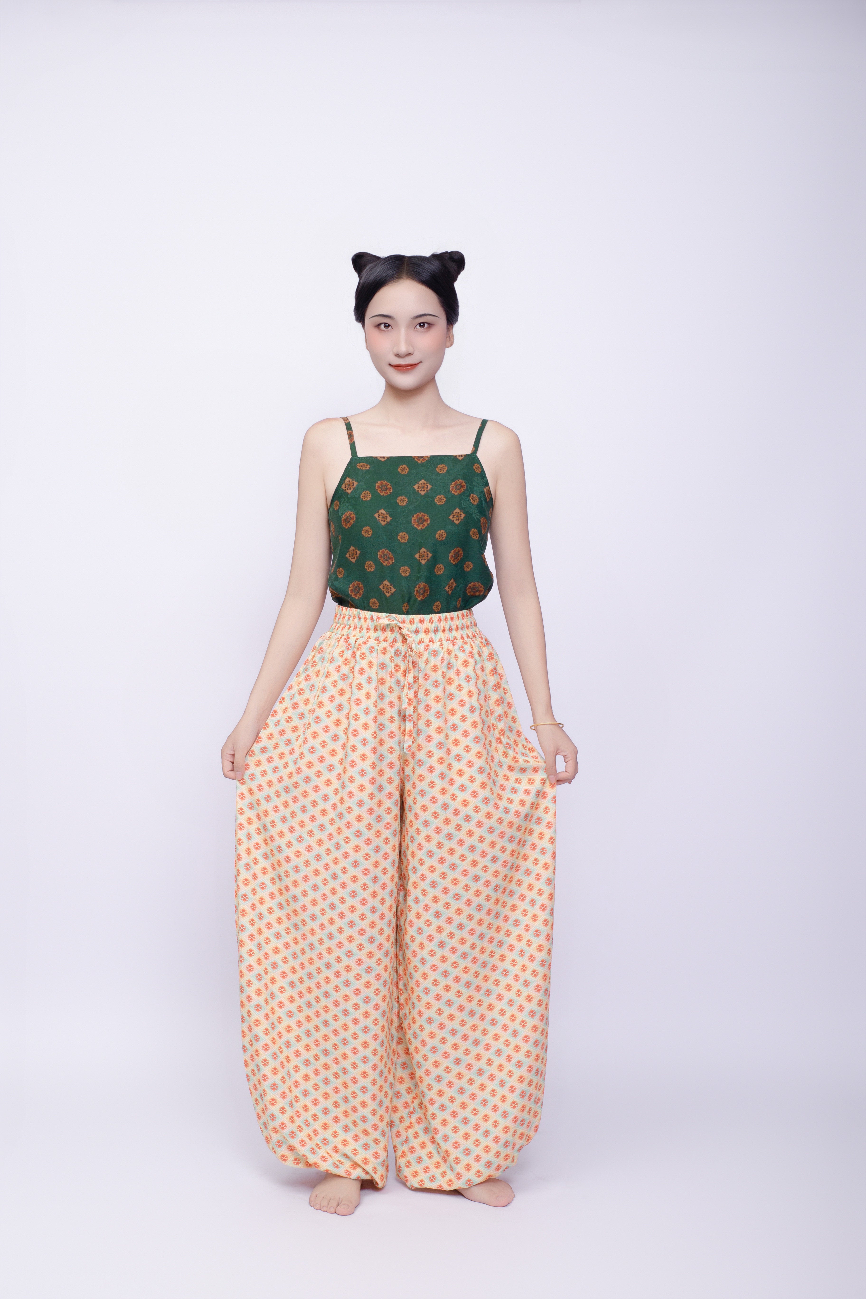 Gui Jia 龟甲 Tortoise Shell Unisex Tang Dynasty Pure Cotton Lantern Pants