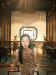 Urban Nomad 城市游牧 Tribal Print Western Sleeveless Pure Cotton Qipao