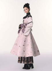 Bouquet in the Mirror 镜中花 Modern Ming Neo Chinese Liling Standing Collar Top & Flared Dress Set