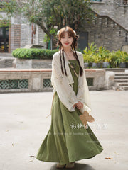 Ming Ming 茗茗 Modernized Tang Dynasty Qixiong Empire Dress & Shan Top Full Set