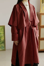 Wind of the Wilderness 旷野的风 Modern Song Unisex Windproof Haoxiu Raccoon Sleeve Cape Trench Coat