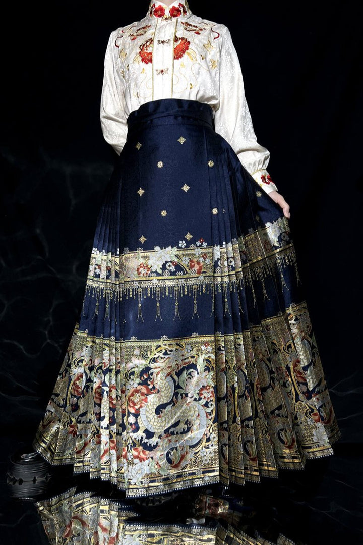 Lunar Dragon Modern Ming Style Mamian Skirt Hanfu main image 0