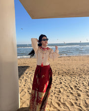 Jing Jiu 敬酒 Toast to the Bride Ming Dynasty Plus Size Cloud Collar & Mamian Skirt