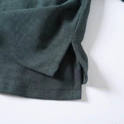Cha Shan 茶山 Tea Mountain Men's & Unisex Pure Cotton Linen Thick Cross Collar Top