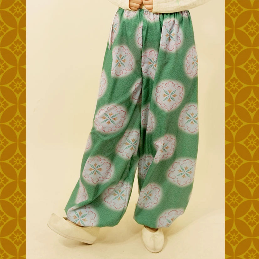 Si Yècao 四叶草 Four Leaf Clover Tang Dynasty "Preparing Silk" Restoration Lantern Pants