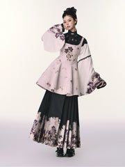 Bouquet in the Mirror 镜中花 Modern Ming Neo Chinese Liling Standing Collar Top & Flared Dress Set