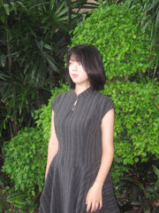 Wednesday 星期三 New Chinese Style Pinstripe Square Skirt Victorian Qipao Dress