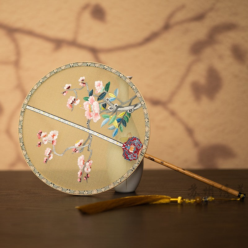 Guqü Tuanshan 古典团扇 Transparent Silk Various Embroidered Round Fans