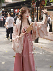 Ming Ming 茗茗 Modernized Tang Dynasty Qixiong Empire Dress & Shan Top Full Set
