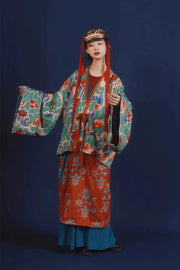 Ji Xiang 吉祥 Auspicious Modernized WeiJin Cotton Danyi Robe & Ruqun Set