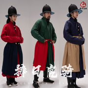 Zhan Qun 战裙 Soldier's Overskirt Ming Dynasty Restoration Cotton Tieli & Hat Set