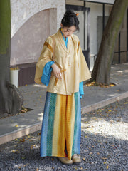 Caihong Tang 彩虹糖 Skittles Modernized Weijin Song Ru Tops & Wide Leg Trousers Set