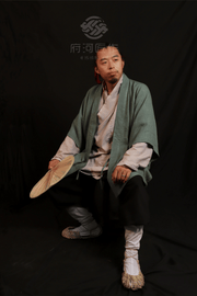 Bai Xing 百姓 Common People Song Ming Laborer's Cross Collar & Trousers Summer Set