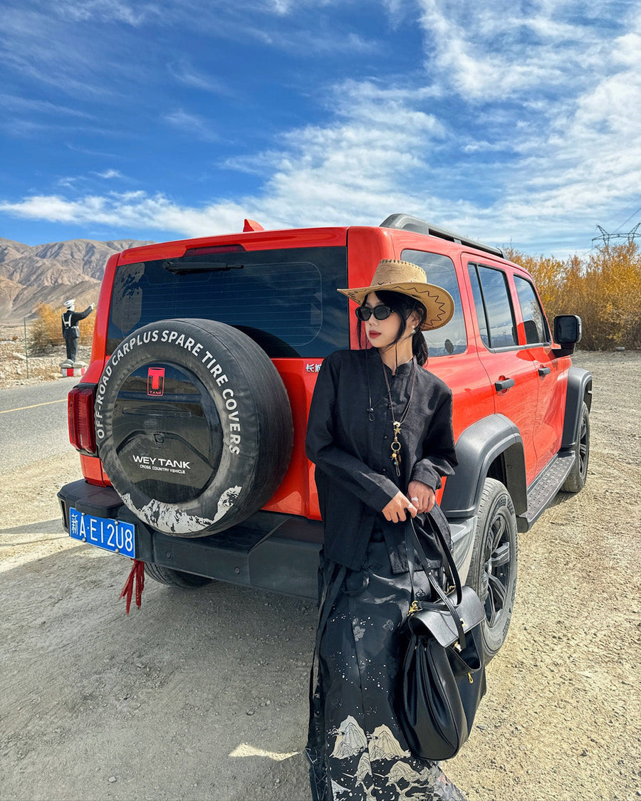 Jiang Ye 将夜 Night Clouds Modernized Hanfu Standing Collar Satin Top