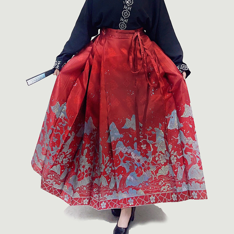 Shanhe Jinxiu 山河锦绣 Splendid Mountains Ming Dynasty Plus Size Mother of Pearl Mamian Skirt