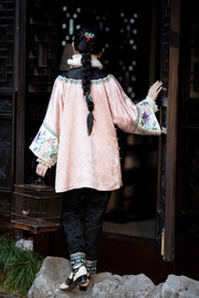 (Presale) Fuguang Xiying 浮光曦影 Floating Shadows 1910s Arrow Leg Brocade Trim Mid Waist Pants