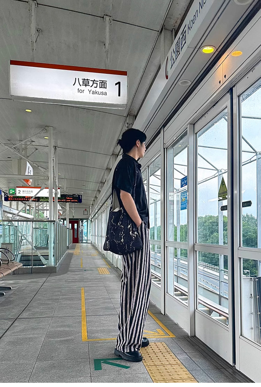 Qing Nian 青年 Youth Modernized Tang Dynasty Unisex Linen Striped Pants