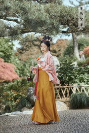 Ganzi 柑子 Citrus Southern Song De'an Zhou Tomb Restoration Linen Sanjianqun Three Panel Skirt