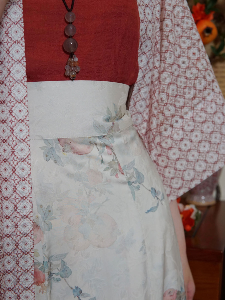 Xishi's Envy 西施妒 Weijin Tang Pomegranate Print 10 Panel Poqun Skirt