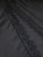 Hei Zhuodian 黑桌垫 Black Doily Lace Trim Qipao Slip Dress Undergarment