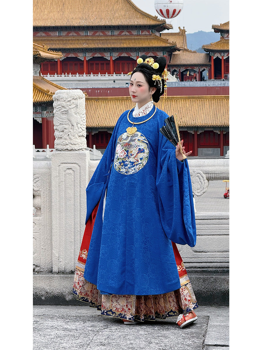 Shaoyao Yulong 芍药与龙 Peony Dragon Ming Dynasty Embroidered Yuanling Ao Short & Long Top