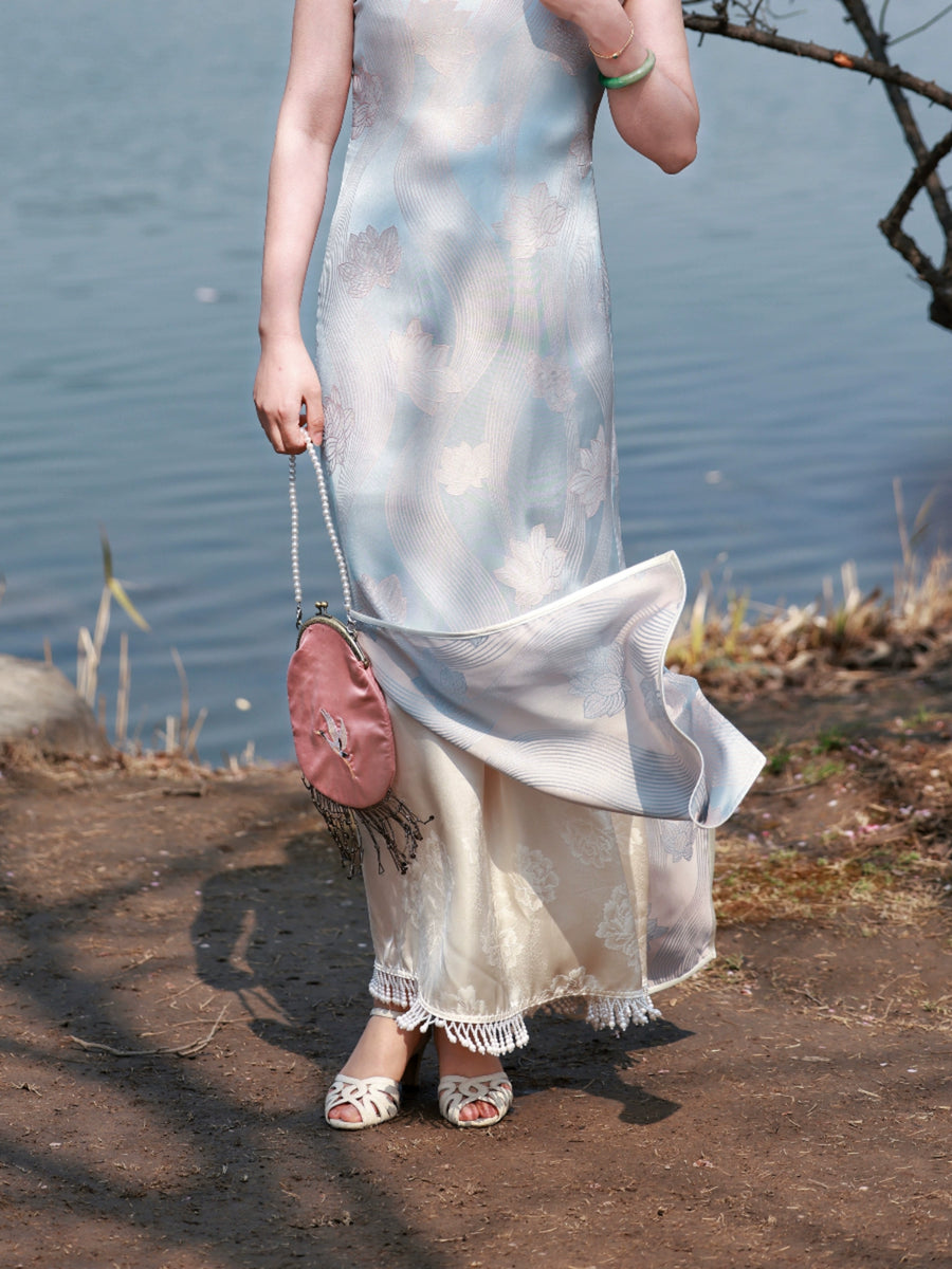 Si 似 Appearing 1920s Beaded Jacquard Qipao Petticoat Underskirt