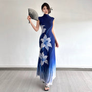 Lan Ting 兰亭 Orchid Pavilion New Chinese Style Ombre Sleeveless Qipao