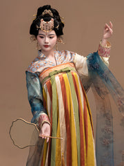 Chen Sha 辰砂 Cinnabar Early Tang Dynasty Restoration Chuiling Beizi Jacket & Poqun Qixiong Skirt Set