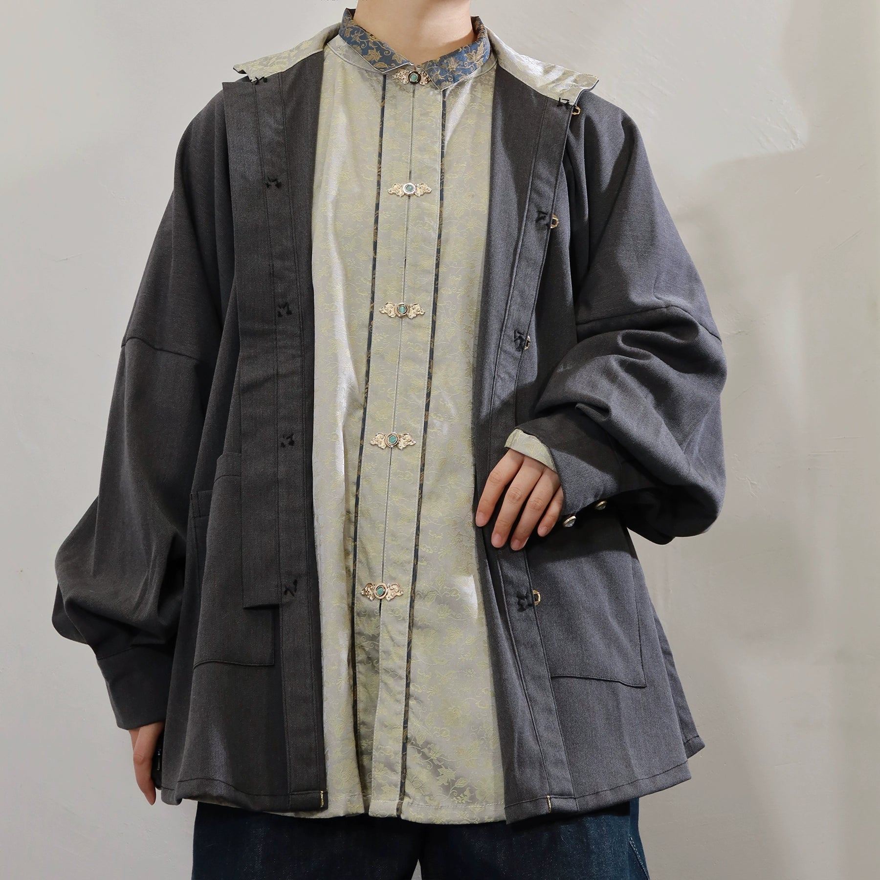 Xu Yu 叙雨 Recounting the Rain Modernized Ming Dynasty Unisex Liling Standing Collar Pocket Jacket