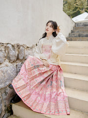 Lu Lu 陆陆 Deer Deer Modernized Ming Dynasty Knit Zhuyao & Mamian Skirt Set