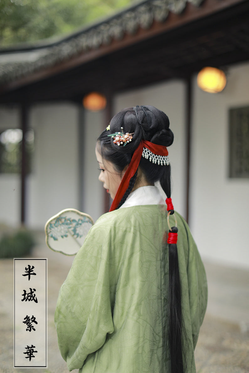Gong Qiang 宫墙 Palace Wall Song Ming Pearl Ribbon Hair Accessory