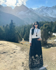 Jiang Ye 将夜 Night Clouds Modernized Hanfu Standing Collar Satin Top