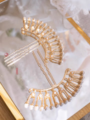 Halo 光环 Double Tiered Pearl Tang Ming Curved Hairpins