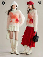 Zhaocao Xiaoli 招财小鲤 Lucky Carp New Chinese Style Autumn & Winter Fuzzy Sweater