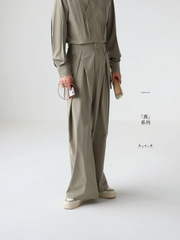 Yan 燕 Songbird Men's New Chinese Style Center Pleat Trousers