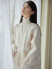 Boxue Xunchun 拨雪寻春 Snow Covered Spring Modernized Song Dynasty Changpao Coat & Wide Leg Pants Set