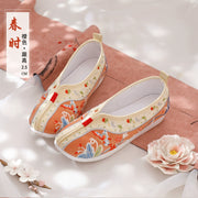 Summer Garden 夏季花园 Qing Dynasty Embroidered Rising Cloud Dengyun Shoes