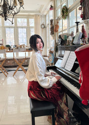 Jing Jiu 敬酒 Toast to the Bride Ming Dynasty Plus Size Cloud Collar & Mamian Skirt