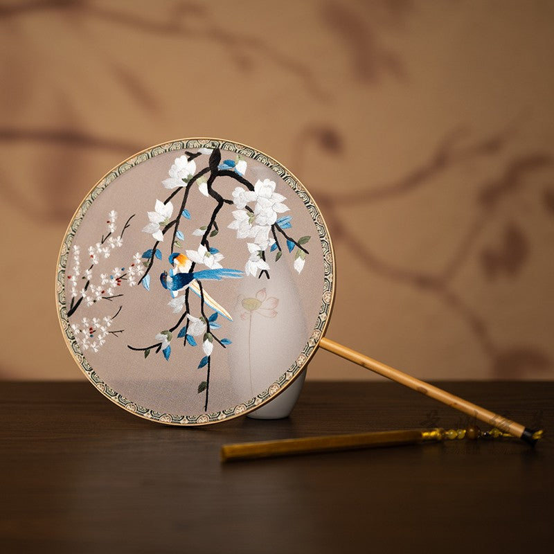 Guqü Tuanshan 古典团扇 Transparent Silk Various Embroidered Round Fans