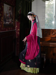 Xian Chun 衔春 Holding Spring Ming Dynasty Sparrow Bijia Long Vest & Mamianqun Skirt Set