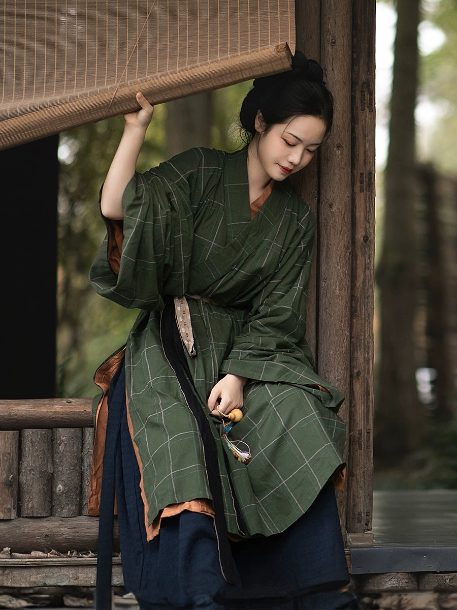 Lin Ting 林听 Southern Song Dynasty Daily Commoner's Unisex Changshan & Trousers Set