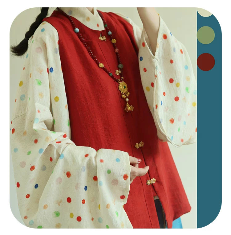 Zhao Munian 朝暮年Twilight Years Modernized Ming Dynasty Bijia Vest & Mamian Skirt Set