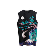 Xi Nao 嬉闹 Frolicking Rabbits New Chinese Style Knit Sweater Vest