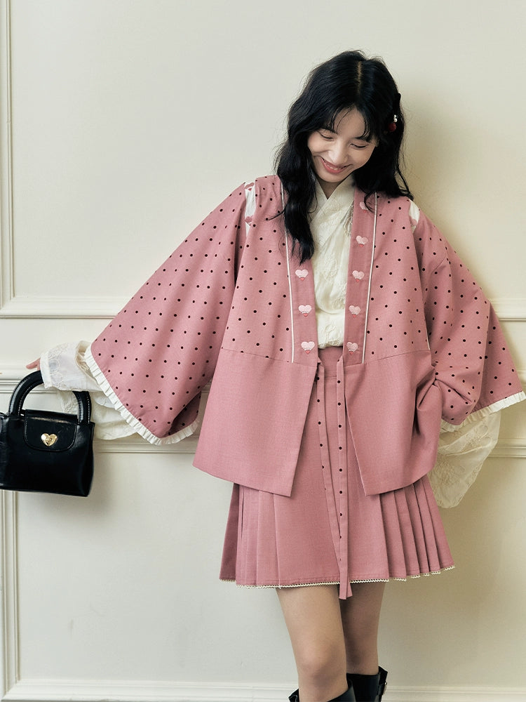 Hua Shuying 花疏影 Scattered Flowers Modern Wei Ming Jiaoling Ru Top & Mini Mamian Skirt Set