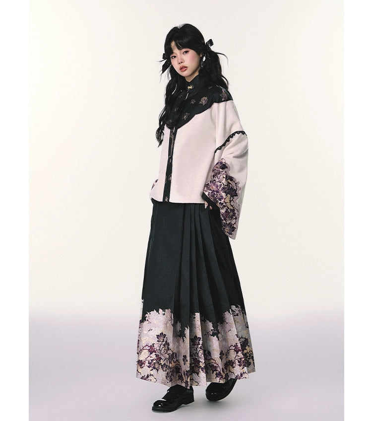 Jin Se 锦瑟 Ornamental Zither Modernized Ming Dynasty Liling Duijin Shan & Mamian Skirt Set