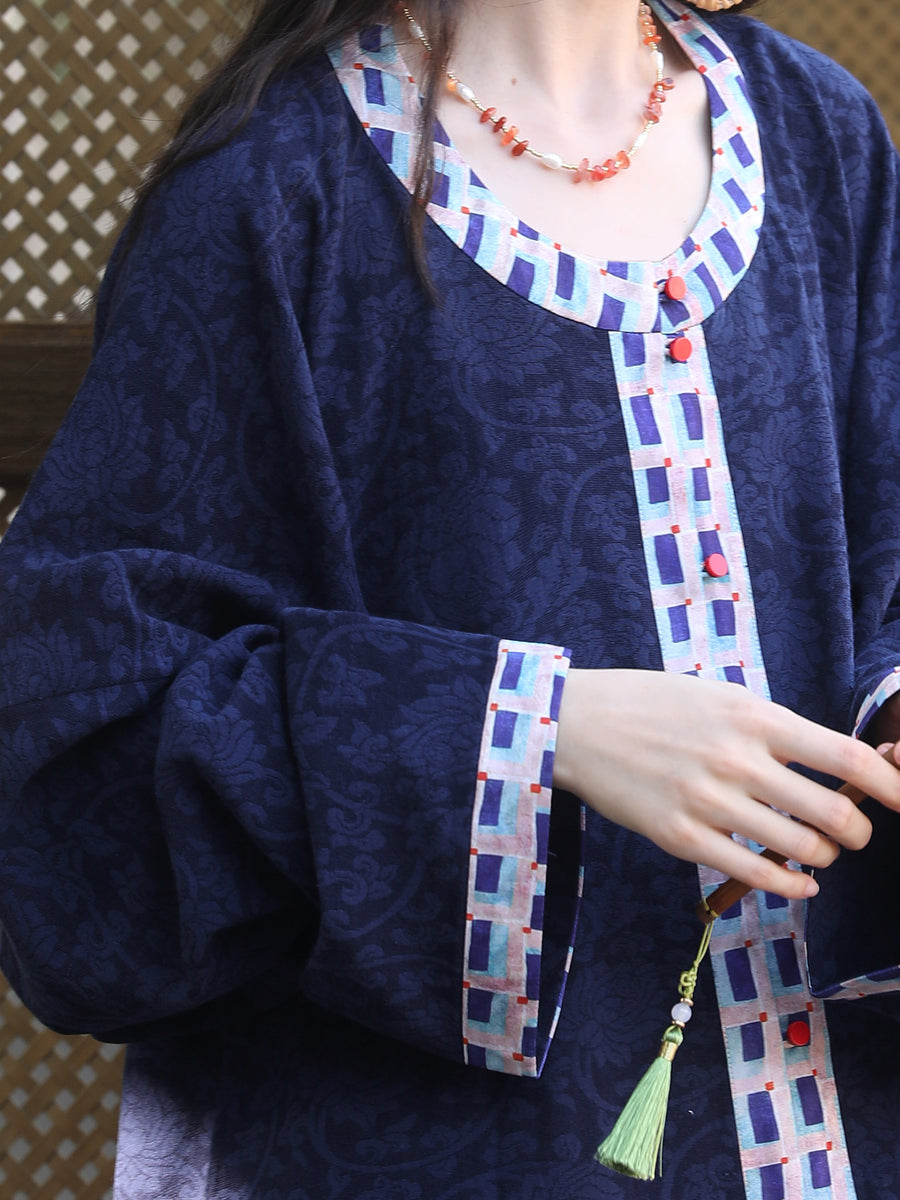 Dian Lan 靛蓝 Indigo Ming Dynasty Wanli Era Yuanling Changshan Pure Cotton Long Top & Mamian Skirt