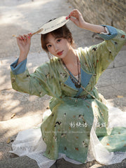 Maomao 猫猫 Kitten Modernized Tang Dynasty Cat Print Yuanlingpao Round Collar Robe